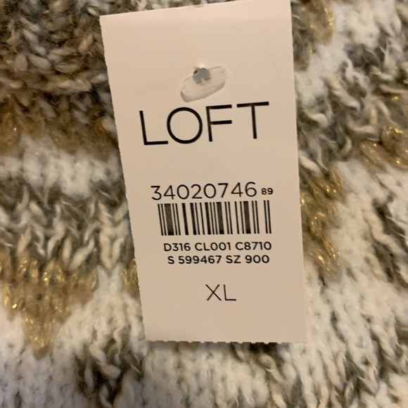 LOFT Long Sleeve Knit Dress - Gray and Gold - Picture 6 of 15